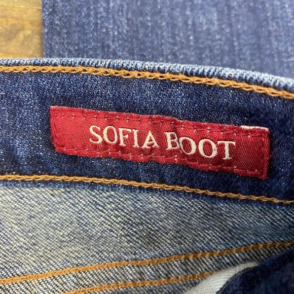 Lucky Brand Sofia Boot Size 2 LONG Dark Wash Stretch Denim Jeans 33" Inseam - Picture 3 of 7